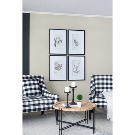 ” Botanical Black And White ” 4 – Pieces - Chic Decora