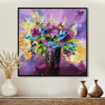 " Bright Bouquet Of Spring Flowers On A Purple Background " - Image 5