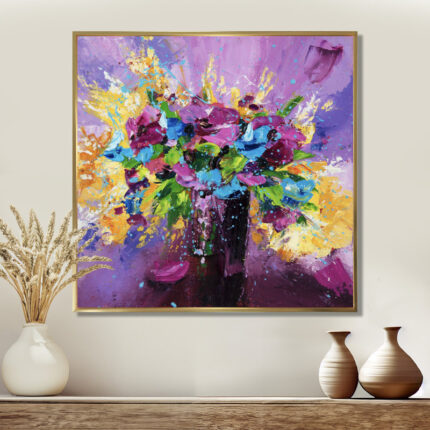 ” Bright Bouquet Of Spring Flowers On A Purple Background “ - Chic Decora