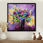 " Bright Bouquet Of Spring Flowers On A Purple Background " - Image 2