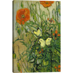 " Butterflies And Poppies " by Vincent Van Gogh - Image 2