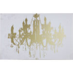 "Champagne Gold Diamond Chandelier" Graphic Art on Wrapped Canvas