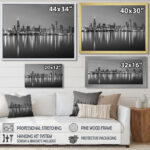" Chicago Skyline At Night Black And White " - Image 4