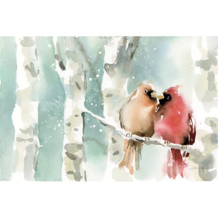 ” Christmas Cardinals Crop ” by Katrina Pete Painting Print - Chic Decora