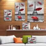 " Cityscapes 'Flying Umbrella With Eiffel Tower " - Image 4