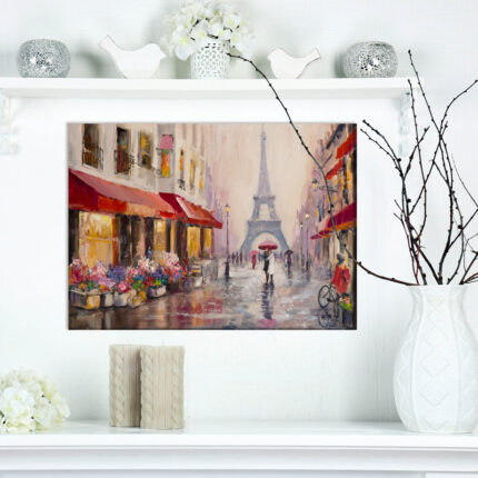” Cityscapes Lovers In Paris Eiffel Tower “ - Chic Decora