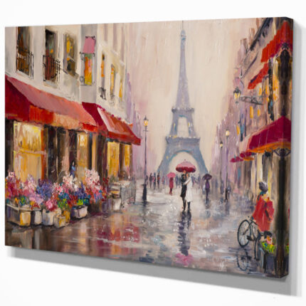 ” Cityscapes Lovers In Paris Eiffel Tower “ - Chic Decora
