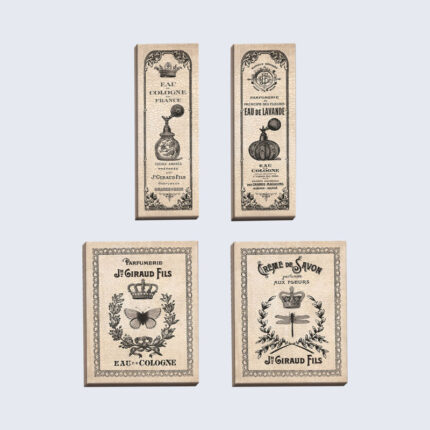 ” Classic French Inspired Hotel Bath Panels And Signs; Cologne And Savon ” by N. Harbick 4 – Pieces - Chic Decora