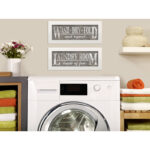 " Classic Gray Laundry Signs On Wood-panel Style Background " by N. Harbick 2 - Pieces - Image 2