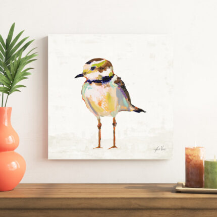 ” Coastal Plover II Linen ” by Jeanette Vertentes Painting Print - Chic Decora