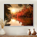" Colorful Fall Sunset Over River " - Image 2