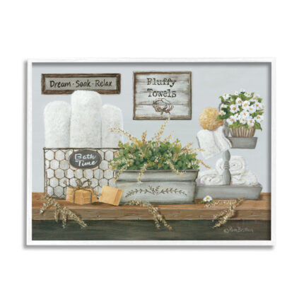 ” Country Washroom Counter Still Life Bathroom Towel “ - Chic Decora