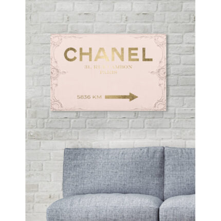 ” Couture Road Sign Rococo Gold Blush “ - Chic Decora