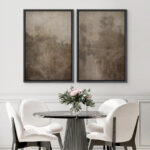 " Dark Black Color Field Landscapes " 2 - Pieces on Canvas - Image 4