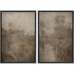 " Dark Black Color Field Landscapes " 2 - Pieces on Canvas - Image 5