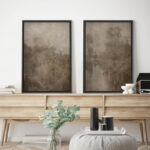 " Dark Black Color Field Landscapes " 2 - Pieces on Canvas