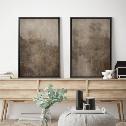 ” Dark Black Color Field Landscapes ” 2 – Pieces on Canvas - Chic Decora