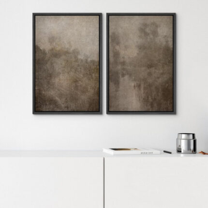 ” Dark Black Color Field Landscapes ” 2 – Pieces on Canvas - Chic Decora