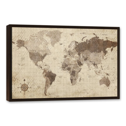 ” Distressed World Map “ - Chic Decora