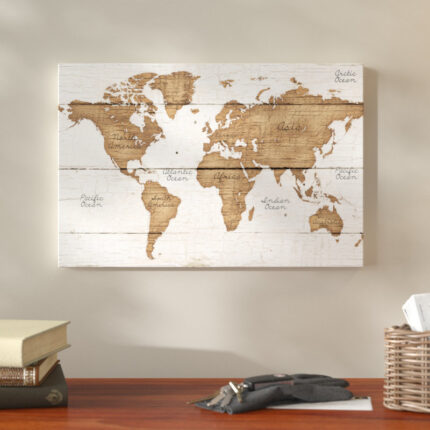 ” Distressed World Map “ - Chic Decora
