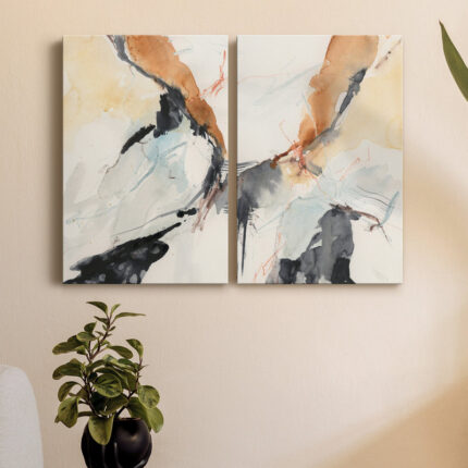 ” Efflux I ” 2 – Pieces Painting Print - Chic Decora