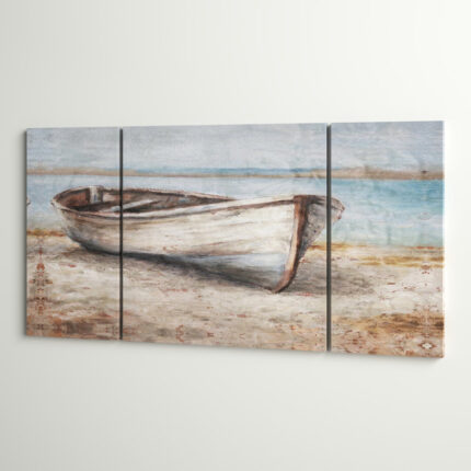 ” Embellished Whitewashed Boat ” 3 – Pieces - Chic Decora