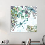 " Eucalyptus And Dragonfly " by Tre Sorelle Studios Painting Print - Image 2