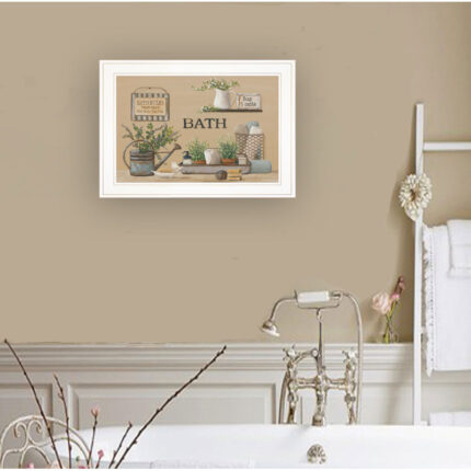 “Farmhouse Bath II” Framed Wall Art for Living Room, Bedroom Wall Decoration by Pam Britton - Chic Decora