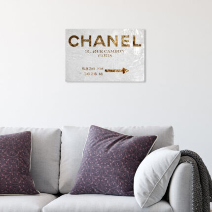 ” Fashion And Glam Couture Road Sign ” Painting Print - Chic Decora