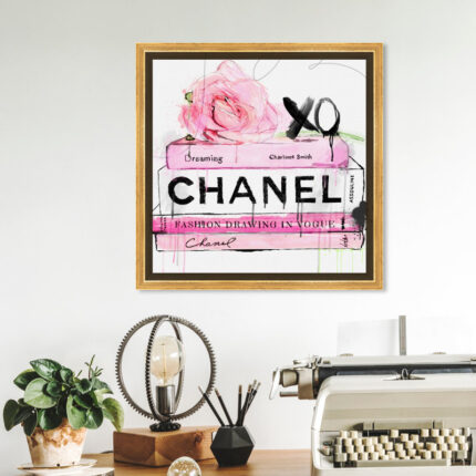 ” Fashion And Glam Dripping Roses And Fashion Books, Glam Pink ” by Oliver Gal - Chic Decora