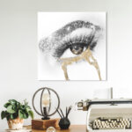 " Fashion And Glam Eyes And Rhinestones Golden, Glam Gray " - Image 5