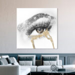 " Fashion And Glam Eyes And Rhinestones Golden, Glam Gray " - Image 6