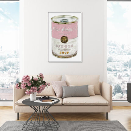 ” Fashion And Glam Fashion Soup Pink Soup Can “ - Chic Decora
