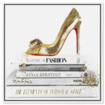 " Fashion And Glam Gold Shoe And Red Sole High Heels " - Image 2