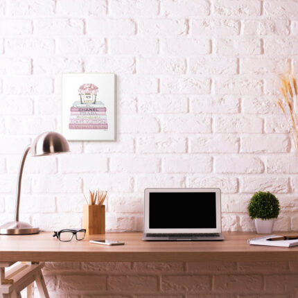 ” Fashion Designer Flower Bookstack Pink White Watercolor “ - Chic Decora