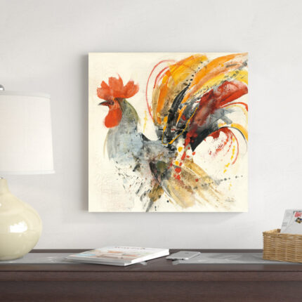 ” Festive Rooster II ” Painting Print - Chic Decora