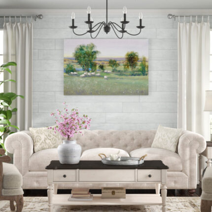 ” Field Of Sheep II ” by Timothy O’ Toole Painting Print - Chic Decora