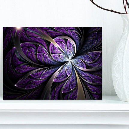 " Glittering Purple Fractal Flower "