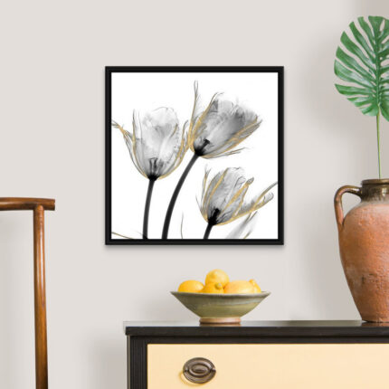 ” Gold Embellished Tulips 2 ” by Albert Koetsier Painting Print - Chic Decora