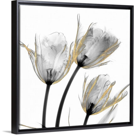 ” Gold Embellished Tulips 2 ” by Albert Koetsier Painting Print - Chic Decora