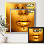 " Gold Paint Drips From Sexy Woman Lips " - Image 3