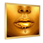 " Gold Paint Drips From Sexy Woman Lips " - Image 4