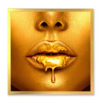 " Gold Paint Drips From Sexy Woman Lips " - Image 5