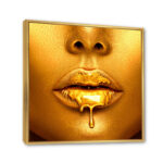 " Gold Paint Drips From Sexy Woman Lips " - Image 7