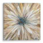 " Golden Daisy In Sunset Glow: Textured Oil Painting Print On Wrapped Canvas " Painting Print