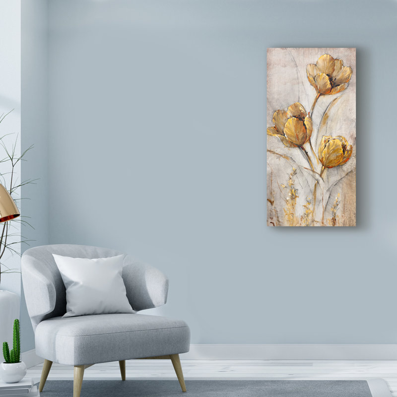 ” Golden Poppies On Taupe I ” by Timothy O’ Toole - Chic Decora