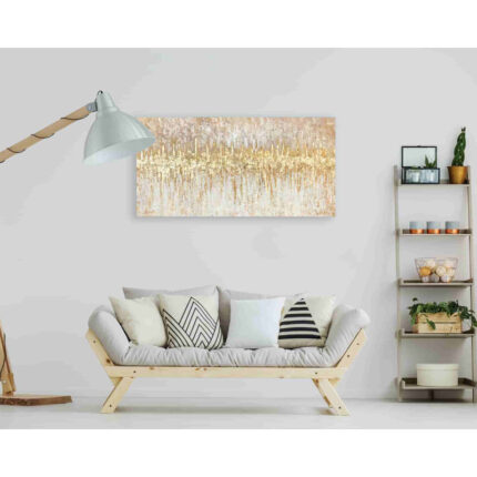 ” Golden Wave – Handmade Gold Foil And Print Canvas Wall Art “ - Chic Decora