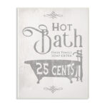 " Grey And White Hot Bath Tub Vintage Sign " by Daphne Polselli