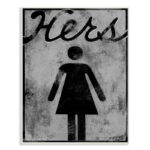" Hers Distressed Bathroom Sign " - Image 2