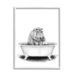 " Hippo In A Tub Funny Animal Bathroom " by Rachel Neiman